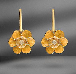 продажа Золотые серьги с кварцем Carrera Y Carrera Gardenias Flower в салоне «Emporium Gold»