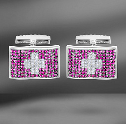 продажа Золотые запонки с рубинами и бриллиантами в салоне «Emporium Gold»