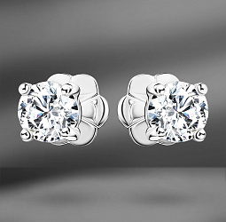 продажа Золотые серьги Vettore с бриллиантами 1.00 Ct в салоне «Emporium Gold»