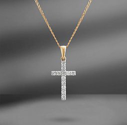 продажа Золотой крест с бриллиантами 0.57Ct в салоне «Emporium Gold»