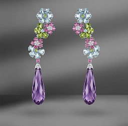 продажа Золотые серьги с цветными камнями Gemtique в салоне «Emporium Gold»