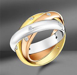 продажа Золотое кольцо Cartier Trinity 4mm в салоне «Emporium Gold»