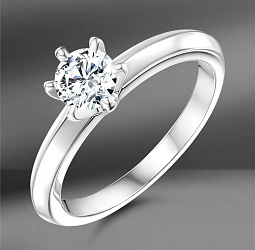 продажа Кольцо из белого золота с бриллиантом 0.50 Ct  в салоне «Emporium Gold»