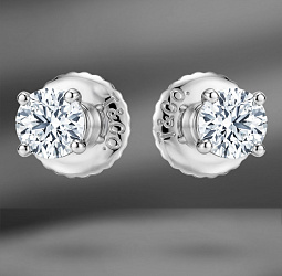 продажа Пусеты из платины Tiffany & Co. Solitaire 0.34 Ct в салоне «Emporium Gold»