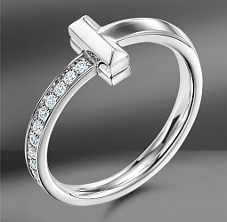 продажа Золотое кольцо с бриллиантами Tiffany & Co. T (Eu 57) в салоне «Emporium Gold»