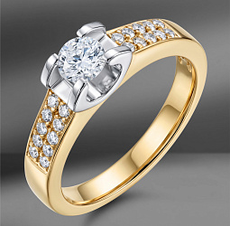 продажа Золотое кольцо с бриллиантами 0.63 Ct (Eu 56) в салоне «Emporium Gold»