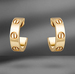 продажа Золотые серьги Cartier Love Classic в салоне «Emporium Gold»