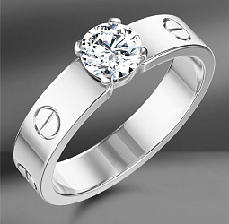 продажа Золотое кольцо Cartier Love с бриллиантом 1.01 Ct в салоне «Emporium Gold»