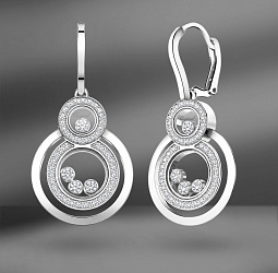 продажа Золотые серьги c бриллиантами Chopard Happy Diamonds в салоне «Emporium Gold»