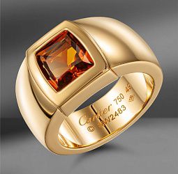 продажа Золотое кольцо с цитрином Cartier Tank в салоне «Emporium Gold»