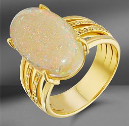продажа Золотое кольцо с опалом и бриллиантами Size 17.83 (Europe 56) в салоне «Emporium Gold»