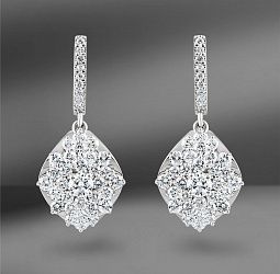 продажа Золотые серьги с бриллиантами 4.17 Ct в салоне «Emporium Gold»