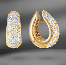 продажа Золотые серьги с бриллиантами 4.09 Ct в салоне «Emporium Gold»