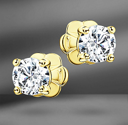 продажа Пусеты из желтого золота с бриллиантами 1.10 Ct в салоне «Emporium Gold»