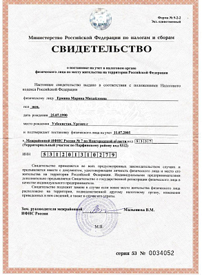 ИНН ИП Ермина Марина Михайловна