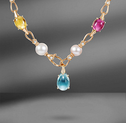 продажа Золотое колье Bvlgari Allegra с цветными камнями в салоне «Emporium Gold»