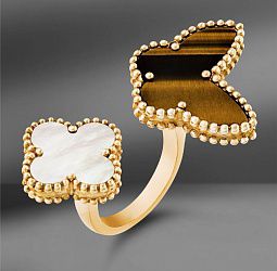 продажа Золотое кольцо Van Cleef & Arpels Lucky Alhambra Between в салоне «Emporium Gold»