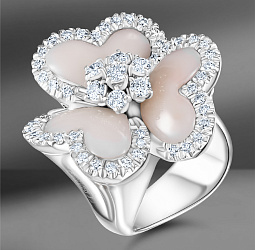 продажа Золотое кольцо с кораллом и бриллиантами Crivelli в салоне «Emporium Gold»