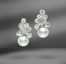 продажа Золотые серьги Mikimoto Fortune Leaves в салоне «Emporium Gold»