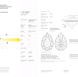 Продажа Природный бриллиант 0.53 Ct, H/VS2, "Груша" MGL 