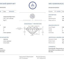 Продажа Природный бриллиант 0.60 Ct, I/I1, "Круг" МГУ 