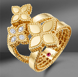 продажа Золотое кольцо Roberto Coin Princess Flower в салоне «Emporium Gold»