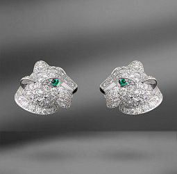 продажа Золотые серьги с бриллиантами Cartier Panthere в салоне «Emporium Gold»