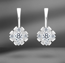 продажа Серьги из белого золота с бриллиантами 1.00 Ct в салоне «Emporium Gold»
