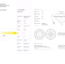 Продажа Природный бриллиант 0.25 Ct, G/VS1, "Круг" 