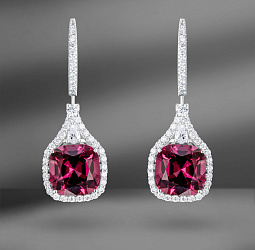 продажа Золотые серьги Verdi с гранатами и бриллиантами в салоне «Emporium Gold»