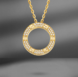 продажа Золотая подвеска с бриллиантами Cartier Love в салоне «Emporium Gold»