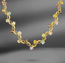 продажа Золотое колье с природными цветными камнями в салоне «Emporium Gold»