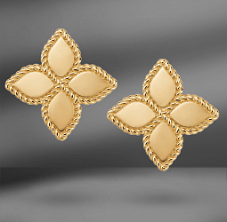 продажа Золотые серьги Roberto Coin Princess Flower 15 мм в салоне «Emporium Gold»