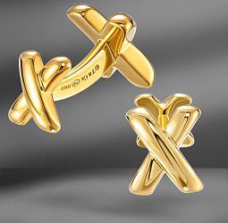 продажа Золотые запонки Tiffany & Co. "X" в салоне «Emporium Gold»