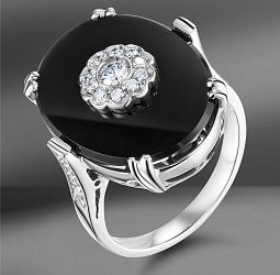 продажа Золотое кольцо с ониксом и бриллиантами в салоне «Emporium Gold»