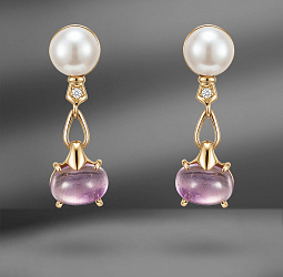 продажа Золотые серьги Bvlgari Allegra с аметистом в салоне «Emporium Gold»