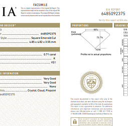 Продажа Природный бриллиант 0.71 Ct, K/VS1 "Ашер" GIA 