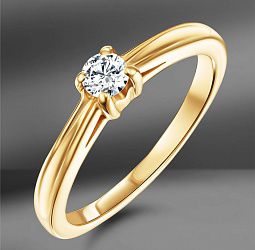 продажа Золотое кольцо с бриллиантом 0.15 Ct в салоне «Emporium Gold»