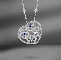 продажа Золотое колье Made in Italy с сапфиром, танзанитом, аквамарином  в салоне «Emporium Gold»