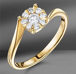 продажа Золотое кольцо Эпл с бриллиантами 0.35 Ct в салоне «Emporium Gold»