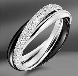 продажа Золотое кольцо с бриллиантами Cartier Trinity Ceramic в салоне «Emporium Gold»