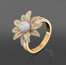 продажа Золотое кольцо Flower с бриллиантами 0.81Ct в салоне «Emporium Gold»