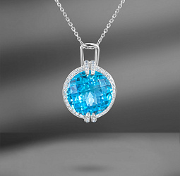 продажа Золотая подвеска с топазом 8.34 Ct и бриллиантами в салоне «Emporium Gold»