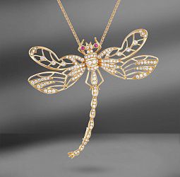 продажа Золотая брошь-подвеска Dragonfly с бриллиантами в салоне «Emporium Gold»