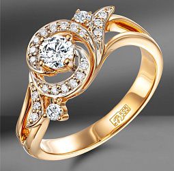 продажа Золотое кольцо с бриллиантами 0.50 Ct Size 52 в салоне «Emporium Gold»