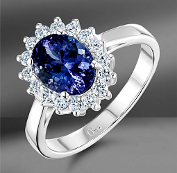 продажа Золотое кольцо Emporium Gold с танзанитом и бриллиантами  в салоне «Emporium Gold»