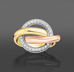 продажа Золотое кольцо Cartier коллекции Trinity Crash в салоне «Emporium Gold»
