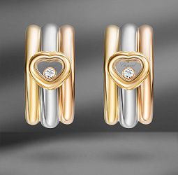 продажа Золотые серьги Chopard Happy Diamonds Heart 0.10 Ct в салоне «Emporium Gold»