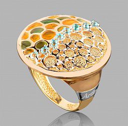 продажа Итальянское золотое кольцо с топазами в салоне «Emporium Gold»