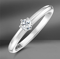 продажа Золотое кольцо с бриллиантом 0.17 Ct (Size 53) в салоне «Emporium Gold»